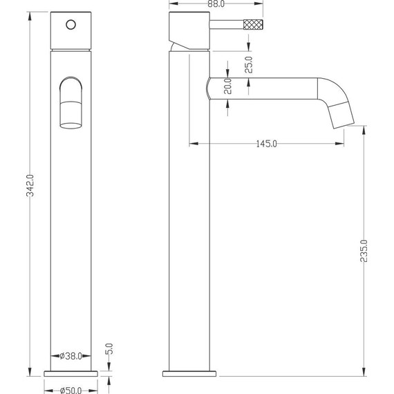 Смеситель для раковины высокий Boheme Uno 462-WG, white gold, Цвет производителя: white gold - фото 2