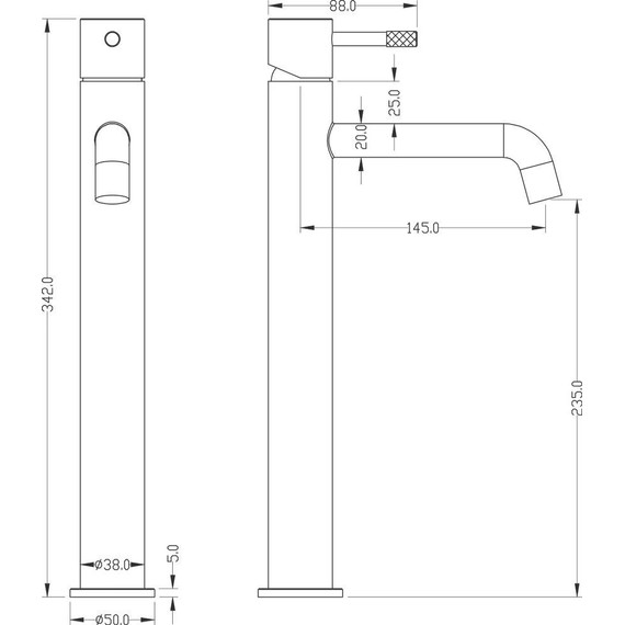 Смеситель для раковины высокий Boheme Uno 462-BCR, black chrome, Цвет производителя: black chrome - фото 2