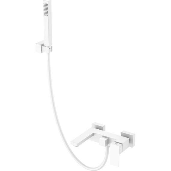 Смеситель для ванны Boheme Qubic 473-MW, matt white, Цвет производителя: matt white - фото 