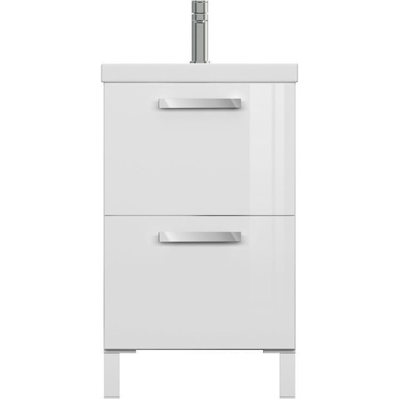 Тумба подвесная/напольная с раковиной Cersanit Melar 50 см B-SU-MEL-CM50, 2 ящика, белый - фото 5