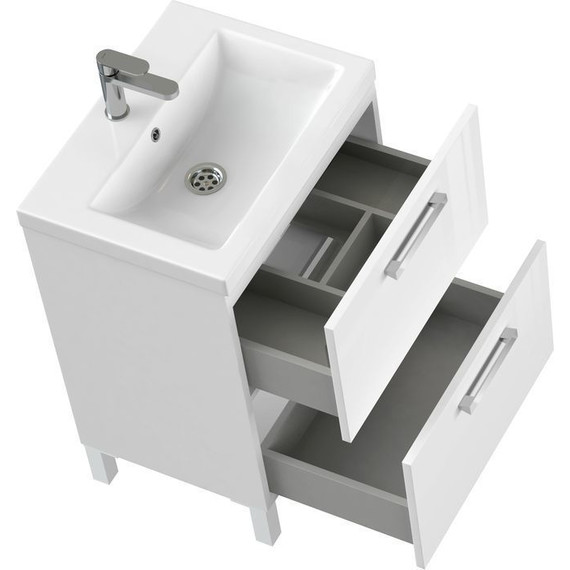 Тумба подвесная/напольная с раковиной Cersanit Melar 60 см 64128, белый - фото 7