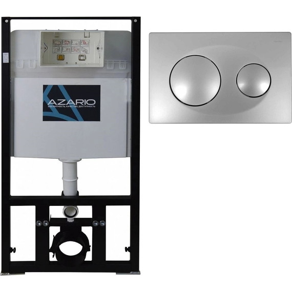 Инсталляция для подвесного унитаза Azario AZ-8010-1000 (кнопка смыва хром глянцевая AZ-8200-0011) - фото 