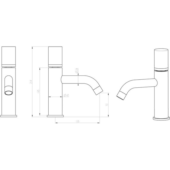Смеситель для раковины Boheme Stick 121-WG, white gold, Цвет производителя: white gold - фото 3