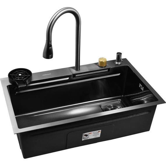 Кухонная мойка Gerhans K37545BD 1 мм, графит (НОВИНКА 2024), Цвет производителя: графит - фото 2