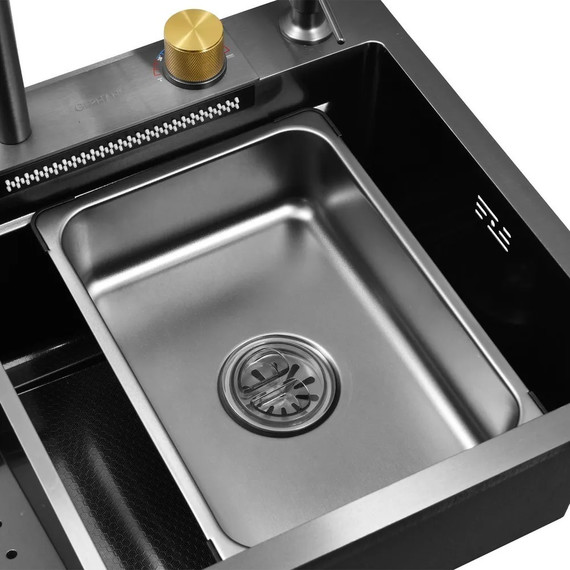 Кухонная мойка Gerhans K37545BD 1 мм, графит (НОВИНКА 2024), Цвет производителя: графит - фото 5