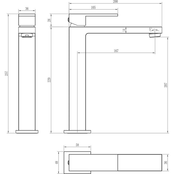 Смеситель для раковины высокий Boheme Qubic 472-MW, matt white, Цвет производителя: matt white - фото 2