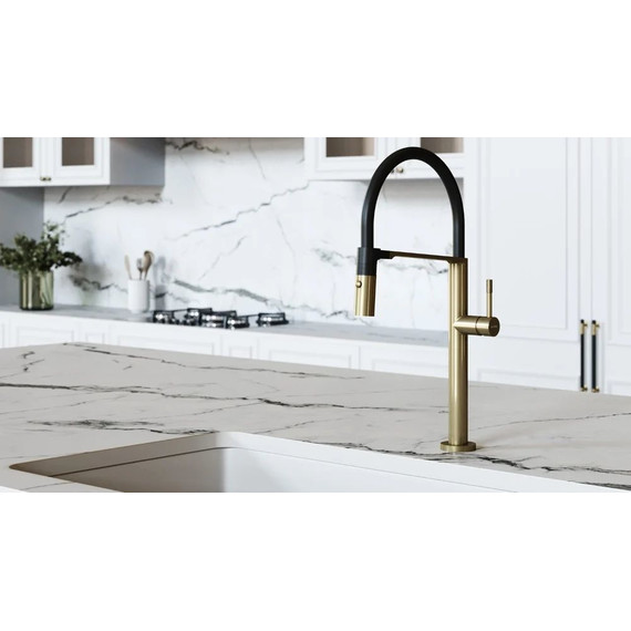 Смеситель для кухни Boheme Uno 114-MG, чёрный/золото, Цвет производителя: чёрный, золото матовое - фото 2