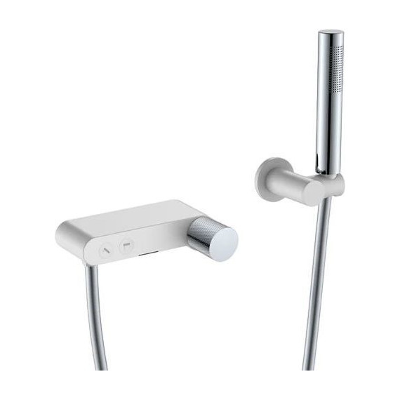 Смеситель для ванны Boheme Stick 123-WCR.2, white chrome, Цвет производителя: white chrome - фото 