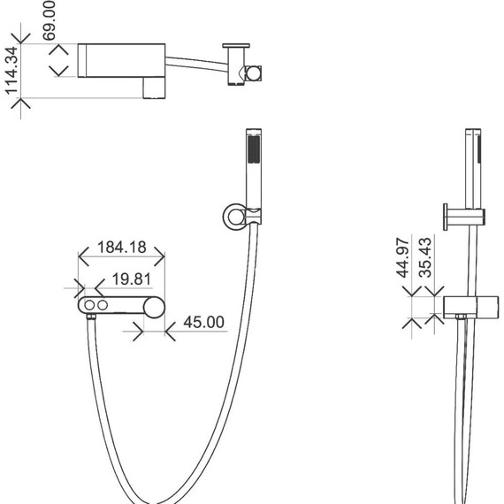 Смеситель для ванны Boheme Stick 123-WCR.2, white chrome, Цвет производителя: white chrome - фото 3
