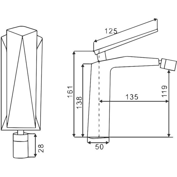 Смеситель для биде Boheme Venturo 376-B, black chrome, Цвет производителя: black chrome - фото 2