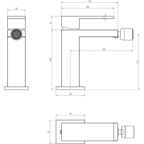 Смеситель для биде Boheme Qubic 476-MG, matt gold, Цвет производителя: matt gold - фото 2