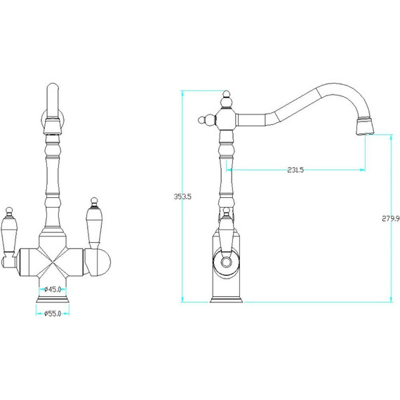 Смеситель для кухни Boheme Tradizionale 112, золото - фото 2
