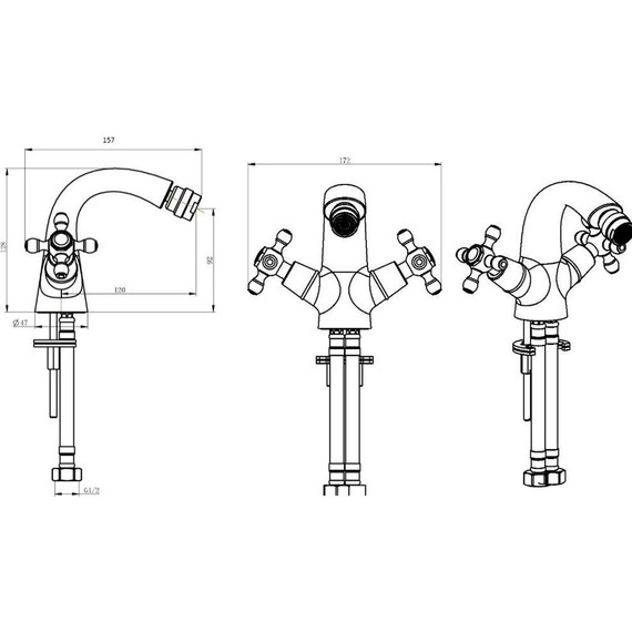 Смеситель для биде Boheme Tradizionale 276, chrome - фото 2