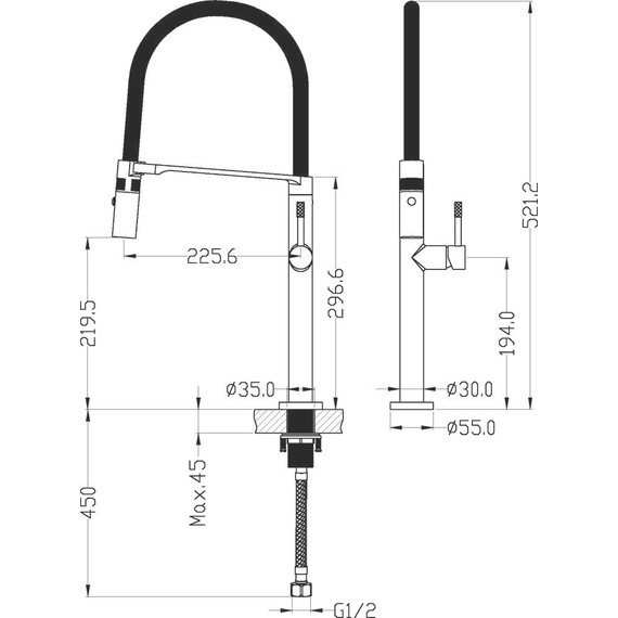 Смеситель для кухни Boheme Uno 114-SGM, shine gun metal, Цвет производителя: shine gun metal - фото 2