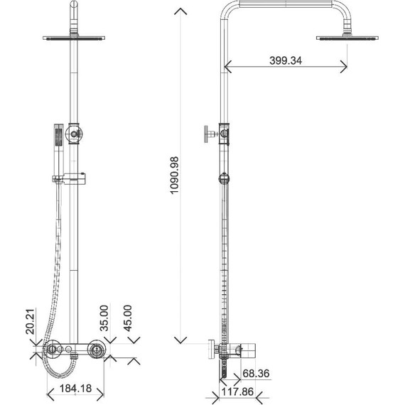 Душевая стойка Boheme Stick 128-BCR.2, black chrome, Цвет производителя: black chrome - фото 2
