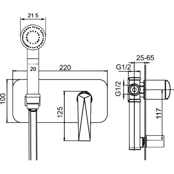 Набор для гигиенического душа Boheme Venturo 377, chrome, Цвет производителя: chrome - фото 2