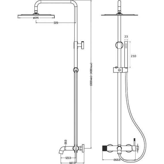 Душевая стойка Boheme Uno 468-WCR, white chrome, Цвет производителя: white chrome - фото 2