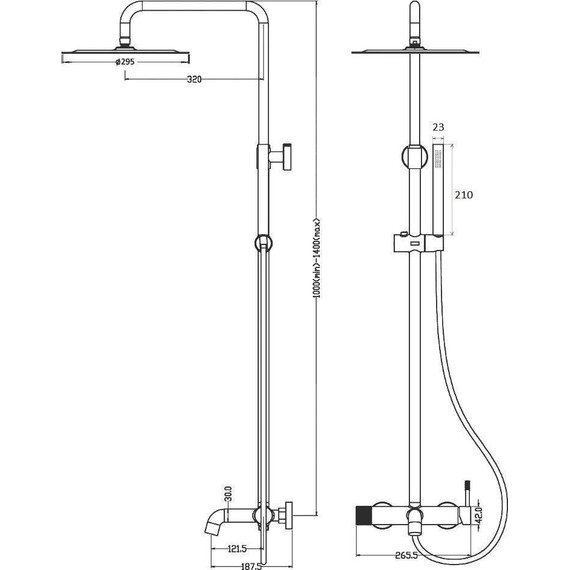 Душевая стойка Boheme Uno 468-BCR, black chrome, Цвет производителя: black chrome - фото 2