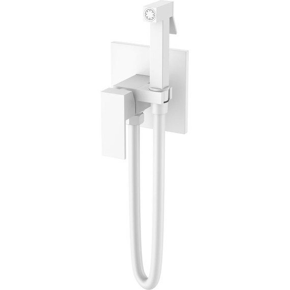 Набор для гигиенического душа Boheme Qubic 477-MW, matt white, Цвет производителя: matt white - фото 