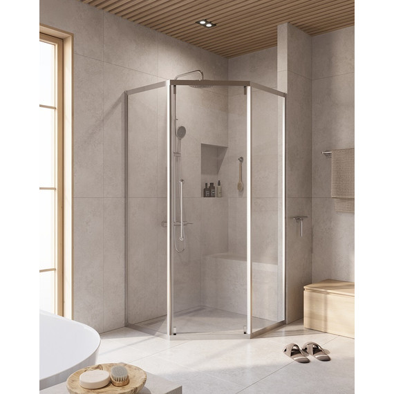 Душевое ограждение 100x100 см Cezares Relax-304-P-1-100-C-CR, хром/прозрачное - фото 