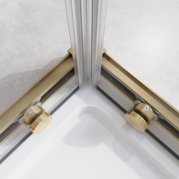 Душевое ограждение 80x80 см Cezares Relax-304-A-2-80-C-BORO, золото/прозрачное - фото 3