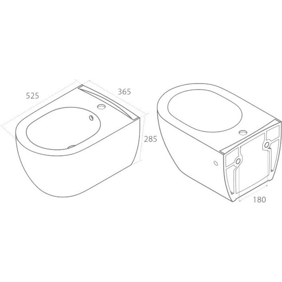 Биде подвесное Boheme Bianca 964-W, белый глянцевый - фото 2
