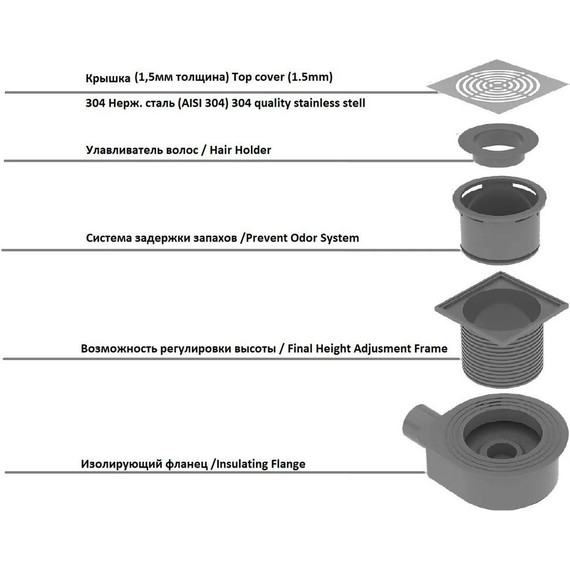 Трап Boheme Smart Design 15 см 984-15-B, чёрный, Цвет производителя: чёрный - фото 4