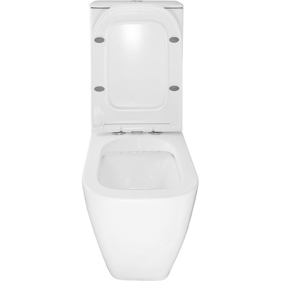 Унитаз-компакт безободковый Azario Mirada S AZ-1288A с тонкой крышкой микролифт, Цвет производителя: белый - фото 5