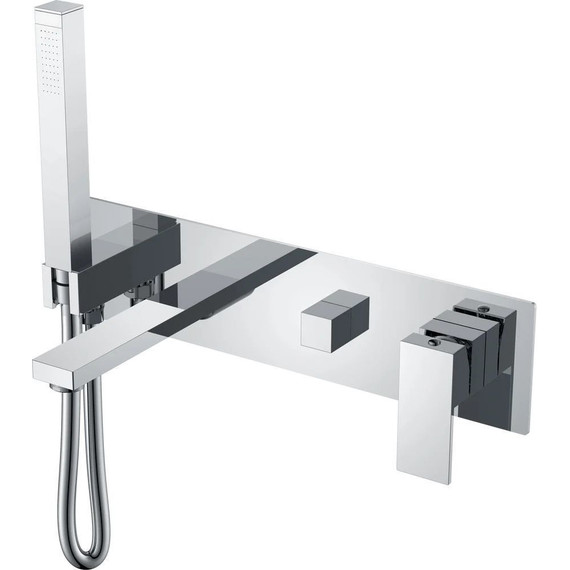 Смеситель для ванны Boheme Qubic 474-2-CR (со скрытой частью) chrome, Цвет производителя: chrome - фото 