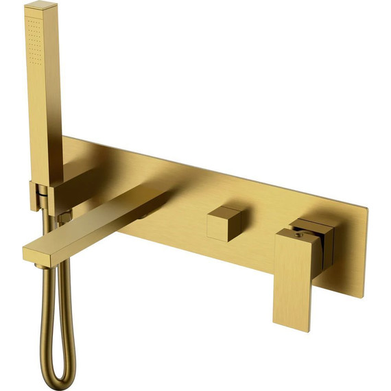 Смеситель для ванны Boheme Qubic 474-2-BR (со скрытой частью) бронза, Цвет производителя: бронза - фото 