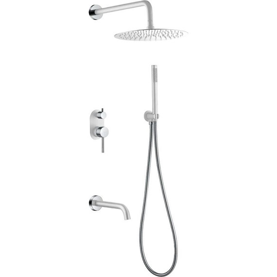 Душевая система для ванны Boheme Uno 464-2-WCR (со скрытой частью) white chrome, Цвет производителя: white chrome - фото 