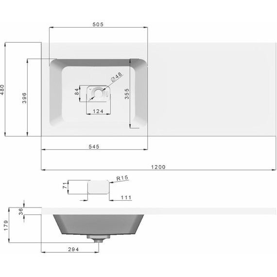 Тумба напольная с раковиной-столешницей Dreja Vega 120 см L 99.0450, белый глянцевый - фото 10