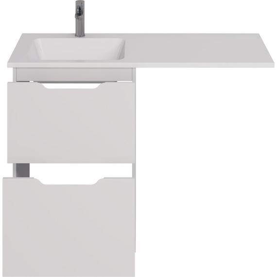 Тумба напольная с раковиной-столешницей Dreja Bona 120 см L 99.0451, белый глянцевый - фото 5