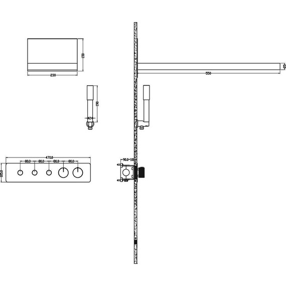 Душевая система для душа с термостатом Boheme Fusion 131-G (со скрытой частью) gold, Цвет производителя: gold - фото 2