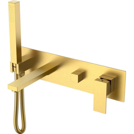 Смеситель для ванны Boheme Qubic 474-2-MG (со скрытой частью) matt gold, Цвет производителя: matt gold - фото 