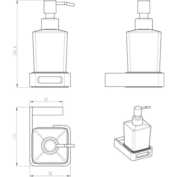 Дозатор для жидкого мыла Boheme Q 10957-SGM, shine gun metal, Цвет производителя: shine gun metal - фото 2