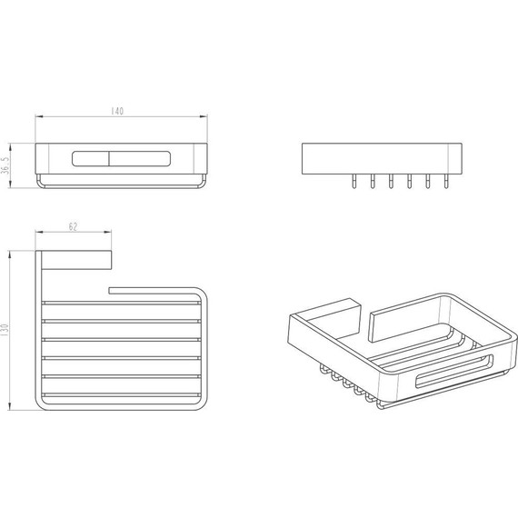 Мыльница Boheme Q 10959-GM, gun metal, Цвет производителя: gun metal - фото 2