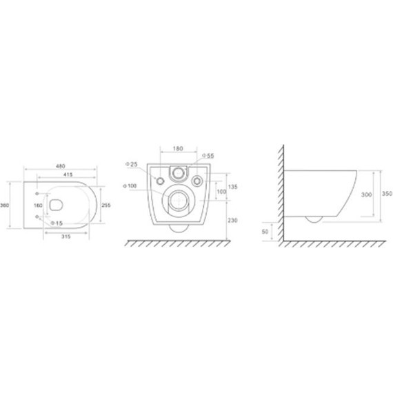 Унитаз подвесной безободковый Tece Spring 9700997 с тонкой крышкой микролифт (система смыва торнадо) - фото 5