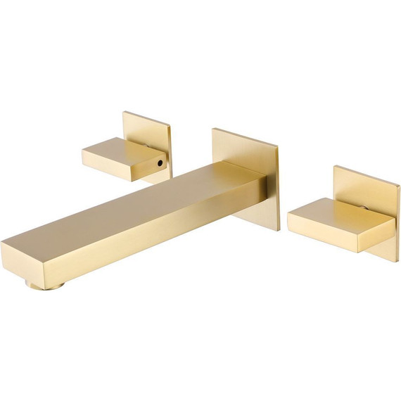 Смеситель для раковины настенный Abber Daheim AF82122G (со скрытой частью) золото матовое, Цвет производителя: золото матовое - фото 