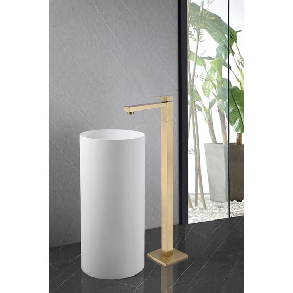 Смеситель для раковины напольный Abber Daheim AF8241G, золото матовое, Цвет производителя: золото матовое - фото 2