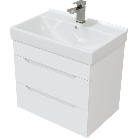 Тумба подвесная с раковиной Mirsant Soho Quadro 60 см - фото 