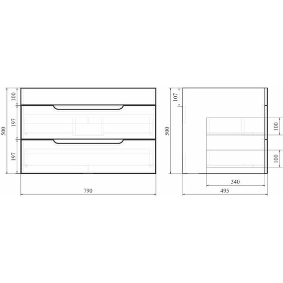 Тумба подвесная с раковиной Mirsant Soho Quadro 80/2 см c доводчиком - фото 6
