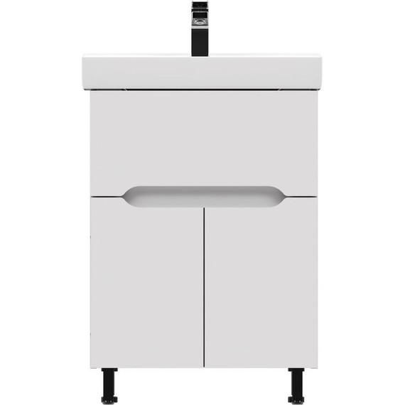 Тумба напольная с раковиной Mirsant Soho Quadro Light 60 см, белый - фото 3
