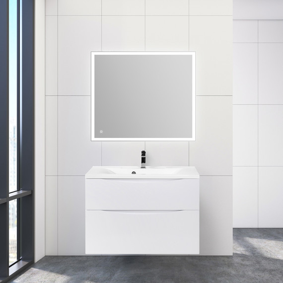Тумба подвесная с раковиной BelBagno MARINO-H60-800-2C-SO-BL-P 80 см, Bianco Lucido - фото 10