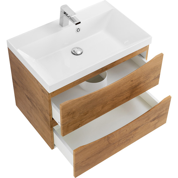 Тумба подвесная с раковиной BelBagno MARINO-600-2C-SO-RN-P 60 см, Rovere Nature - фото 5