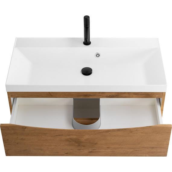 Тумба подвесная с раковиной BelBagno MARINO-900-2C-SO-RN-P 90 см, Rovere Nature - фото 7