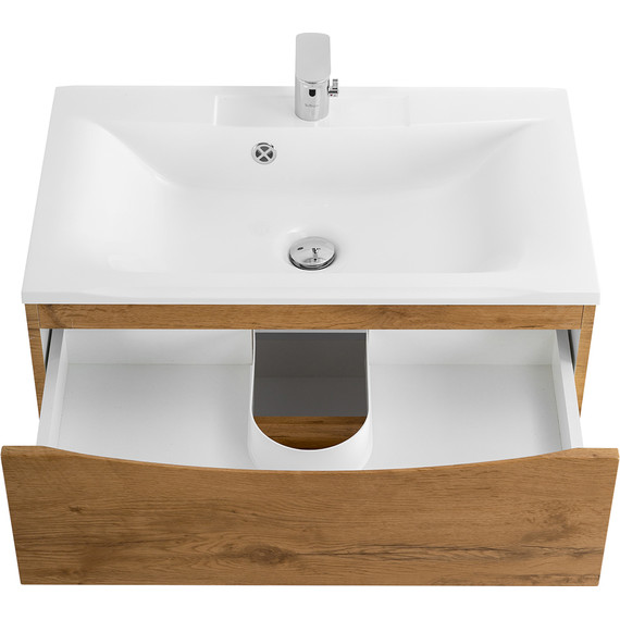 Тумба подвесная с раковиной BelBagno MARINO-750-2C-SO-RN-P 75 см, Rovere Nature - фото 8