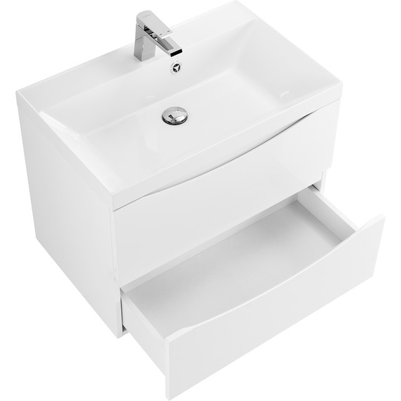 Тумба подвесная с раковиной BelBagno MARINO-600-2C-SO-BL-P 60 см, Bianco Lucido - фото 3