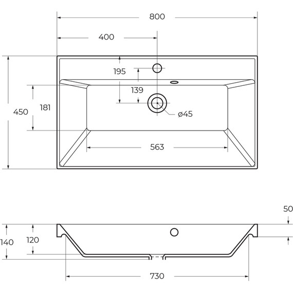 Тумба подвесная с раковиной BelBagno MARINO-800-2C-SO-RG-P 80 см, Rovere Grigio - фото 10