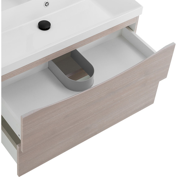 Тумба подвесная с раковиной BelBagno MARINO-900-2C-SO-RG-P 90 см, Rovere Grigio - фото 6